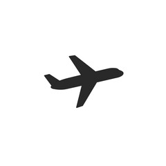 Airplane passenger travel silhouette icon. Aeroplane vector icon aircraft isolated symbol shape