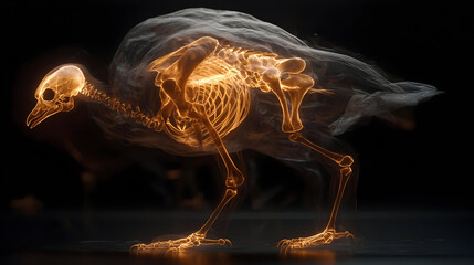 Obraz premium Glowing Chicken Skeleton Illustration