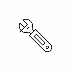 adjustable spanner tool icon sign vector