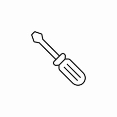 flathead screwdriver tool icon sign vector