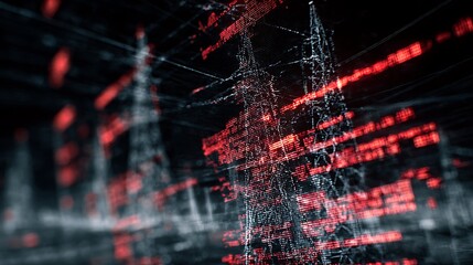 Awesome photo of close-up of digital interface shows cyber-attack attempt on electrical grid.