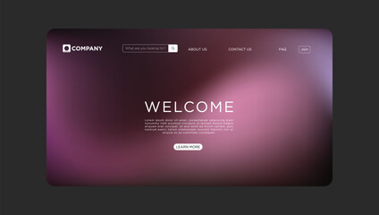 Modern digital welcome screen design with search bar and navigation for engaging user experience