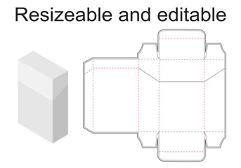 Isometric Box Packaging Template for Custom Design