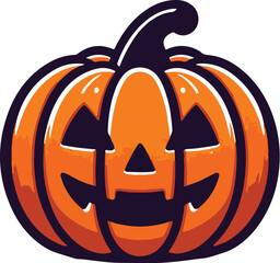 Vector set of Halloween Pumpkins with Carved Jack-O-Lantern