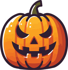 Vector set of Halloween Pumpkins with Carved Jack-O-Lantern