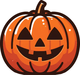 Vector set of Halloween Pumpkins with Carved Jack-O-Lantern