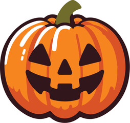 Vector set of Halloween Pumpkins with Carved Jack-O-Lantern