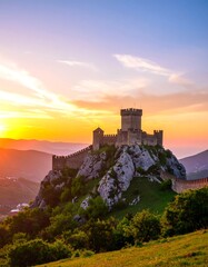 Obraz premium Majestic castle at sunrise