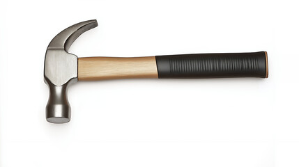 Claw Hammer With Black Grip Handle Isolated On White