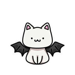 [Halloween Edition] Bat - White cat