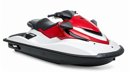 Red and white jet ski isolated on white background personal recreational watercraft
