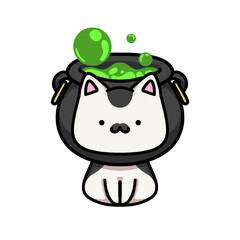 [Halloween Edition] Cauldron - Mustache cat