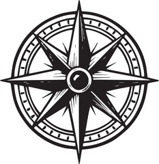tattoo design of compass symbol in black and white © Mythical npc