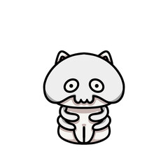 [Halloween Edition] Skeleton - White cat