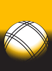 Fototapeta premium Abstract petanque ball on yellow and black background. Sport concept 
