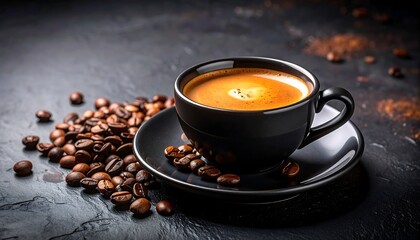 Espresso Coffee Beans Dark Background.