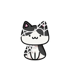 [Halloween Edition] Web - Tuxedo cat