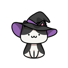 [Halloween Edition] Witch hat - Tuxedo cat