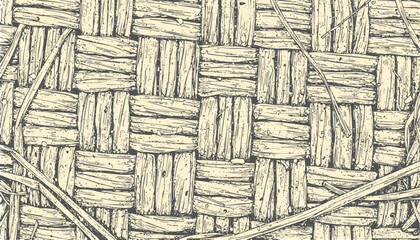 Close-up view of intricately woven texture with natural, organic look. The patterns created are a testament to the skill and precision of the weaver