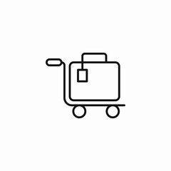 travel baggage trolley  icon sign vector