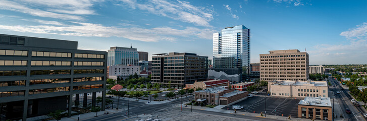 Boise skyline pano with new buildings