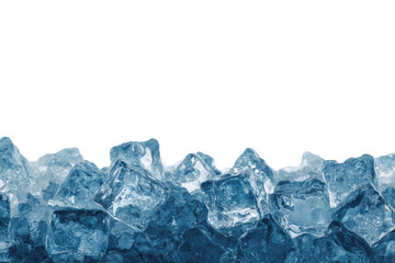 Obraz premium Close-up view of textured blue ice cubes