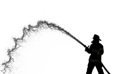 Obraz premium Vector art of fire rescue heroes battling flames with strength and water