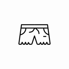 frayed denim shorts icon sign vector