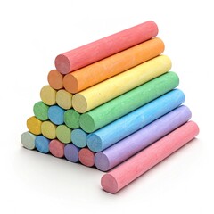 colored chalk on white background