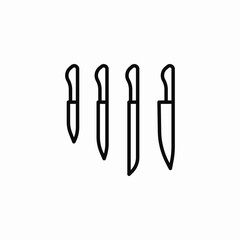 kitchen knives set icon sign vector