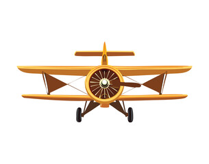 A classic biplane with a large propeller, a detailed and timeless illustration of a vintage aircraft  © firstcolor