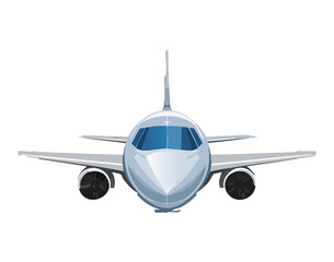 A sleek and modern airplane flying, a simple and clean illustration of a passenger jet for various designs
