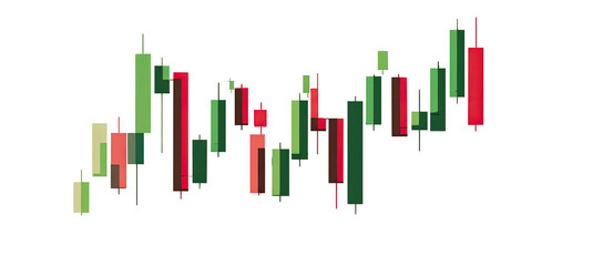 Obraz premium Abstract pixelated candlestick chart