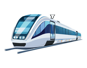 Fototapeta premium Front view of a modern high-speed bullet train, a sleek and futuristic representation of fast and efficient travel