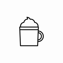 whipped cream mug icon sign vector