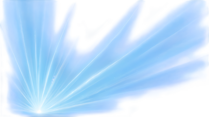 Abstract bright blue light rays bursting from a central point against a dark background