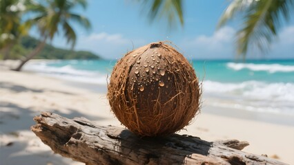 열대섬야자열매자연배경