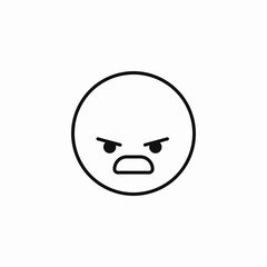 angry face emoji icon sign vector
