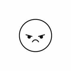 angry face frowning icon sign vector
