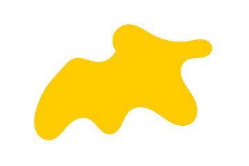 Yellow paint splatter shape, abstract liquid blob element, modern decorative sticker for posters, flyers, scrapbook projects, overlays, digital artwork, and graphic design templates