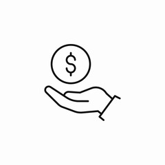 money in hand icon sign vector