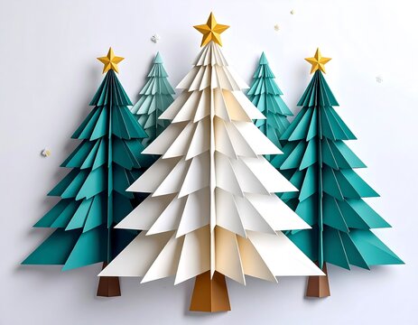 Festive paper Christmas trees (1)