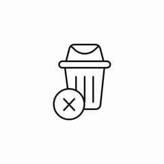 rejected trash can icon sign vector