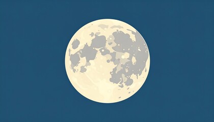 Full Moon Night Sky Illustration.