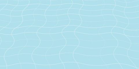 Swimming pool floor background pattern. Retro groovy seamless pattern with blue tiles. Checked, square, plaid vector print