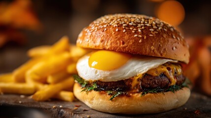 Japanese Tsukimi Burger Seasonal Fast Food Egg Yolk