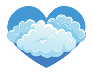 Adorable heart-shaped cloud icons with a glossy finish, ideal for social media, digital stickers, or romantic designs.