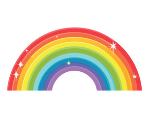 Fototapeta premium Bright and classic rainbow arch, a cheerful and optimistic symbol of happiness and hope for various projects. 