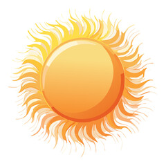 Detailed illustration of the sun with rays and a textured surface, a classic and powerful symbol of life and warmth.
