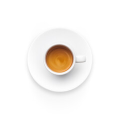 Coffee Cup Top View Isolated on White Background
